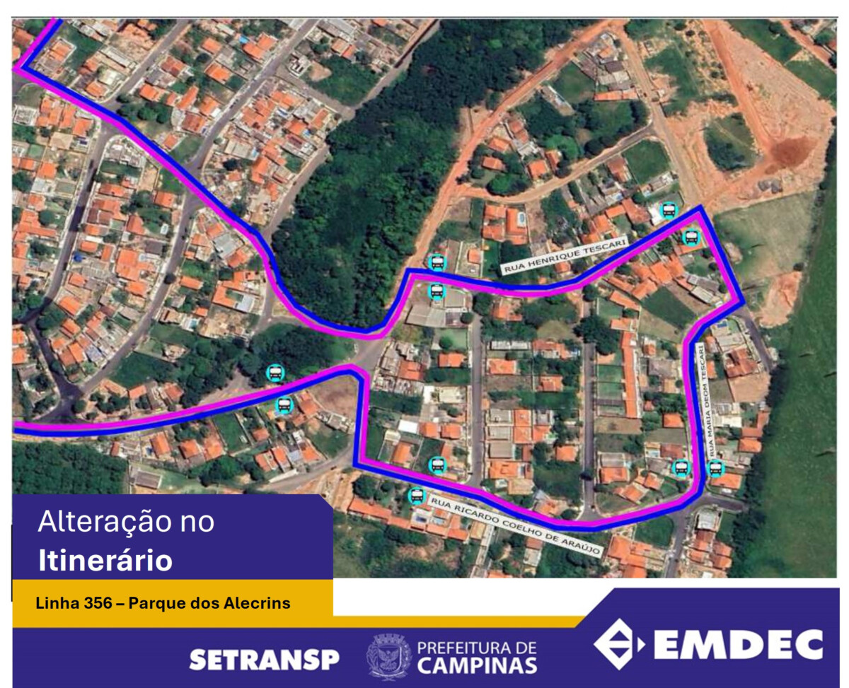 Quatro linhas de ônibus têm itinerários alterados em Campinas; Confira