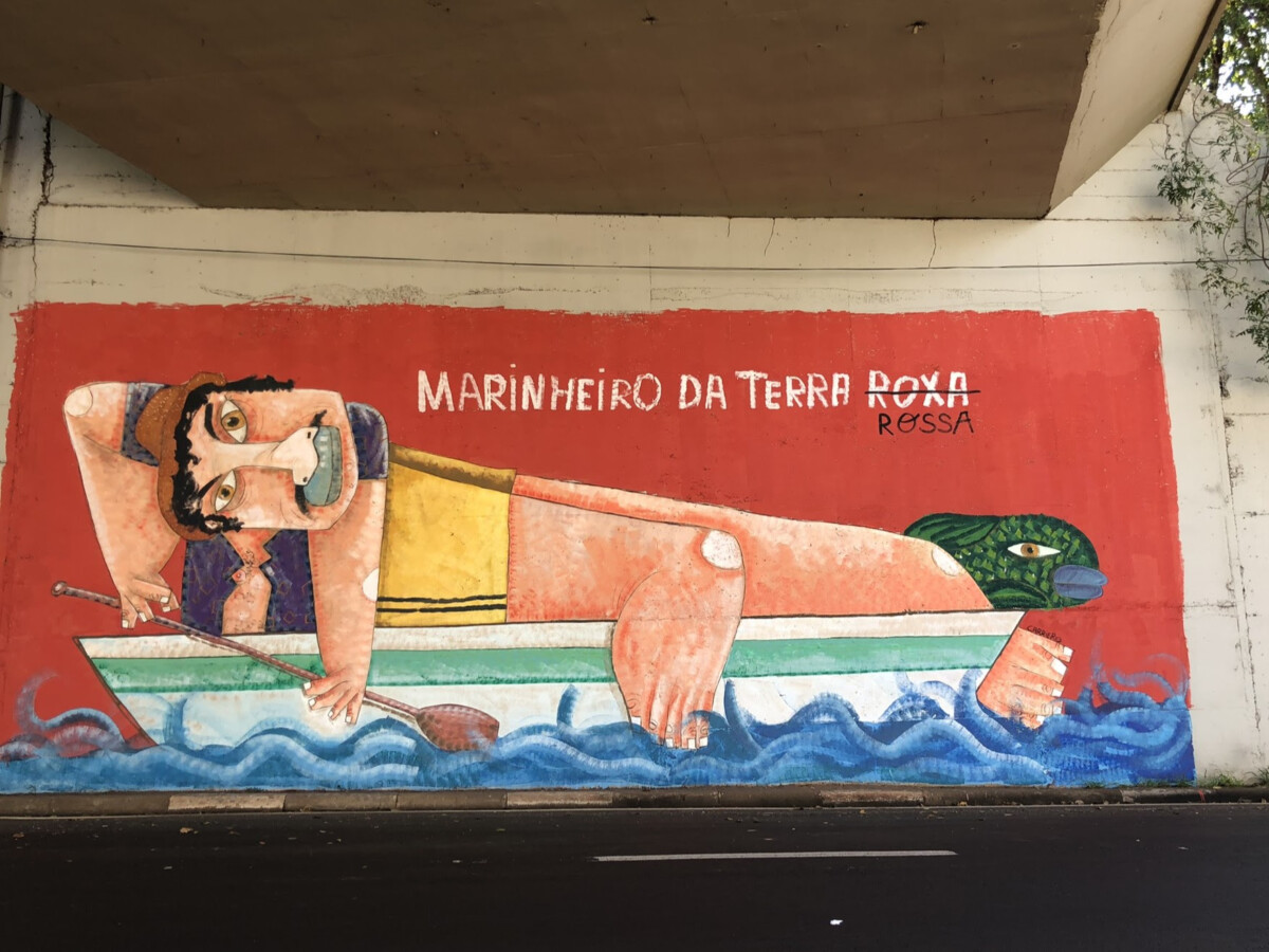 Muro ganha pintura com homenagem ao artista plástico campineiro José Pancetti