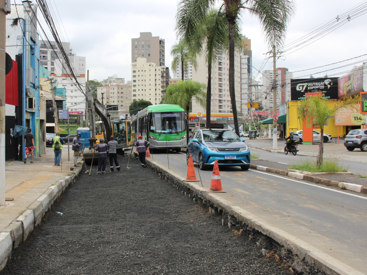 Avenida Andrade Neves recebe obras de implantação de pavimento rígido em Campinas