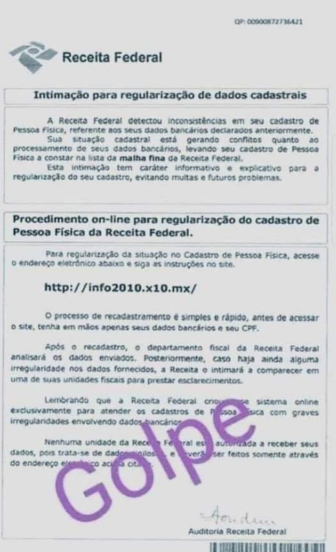 Artigo: Golpe do Imposto de Renda é velho, mas voltou e coloca pessoas em risco