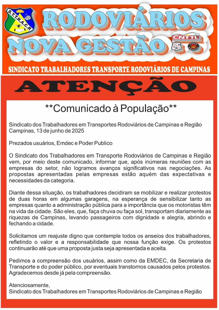 Campinas amanhece sem ônibus em várias regiões após paralisação surpresa de motoristas