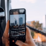 close up shot of a person holding a smartphone